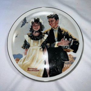 Vintage Norman Rockwell Young Love Japan Fine Porcelain IMM Collector Plate